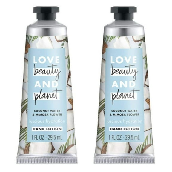 Love Beauty And Planet Coconut Water & Mimosa Flower Hand Lotion - 2 Pack Travel Size - 1 fl oz Each Tube
