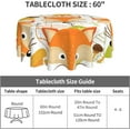 thumbnail image 3 of Fox Tablecloth Round Table Cloths 60 Inch Wrinkle Resistant Picnic Table Covers Washable Polyester for Holiday Kitchen Party Picnic -Mushroom, 3 of 6