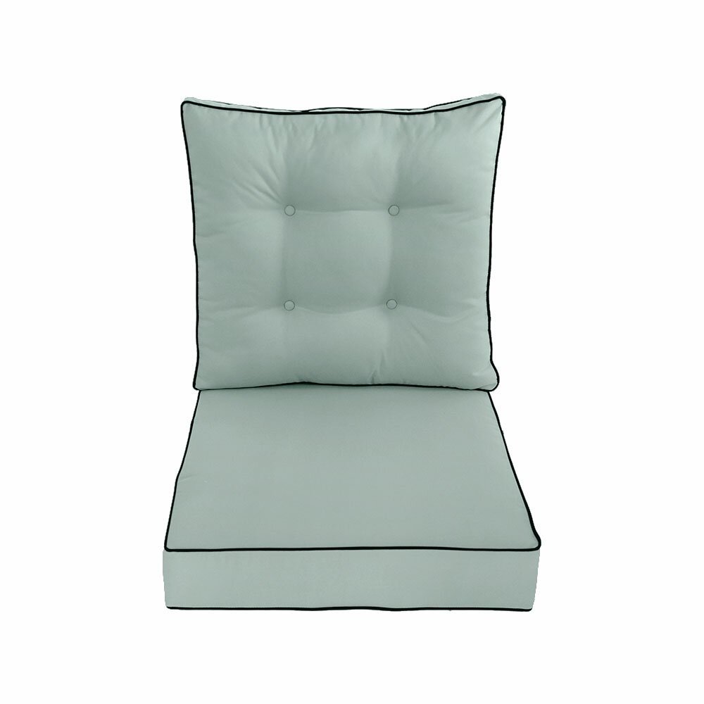 S3 24 x 24 x 5 Love Sofa Deep Seat Cushion Back Rest Buttons Pillow