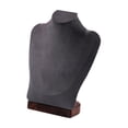 thumbnail image 3 of Expositor de collares, soporte para bustos, soporte para joyas, estante de almacenamiento, cadena para colgantes Terciopelo gris oscuro, 3 of 9