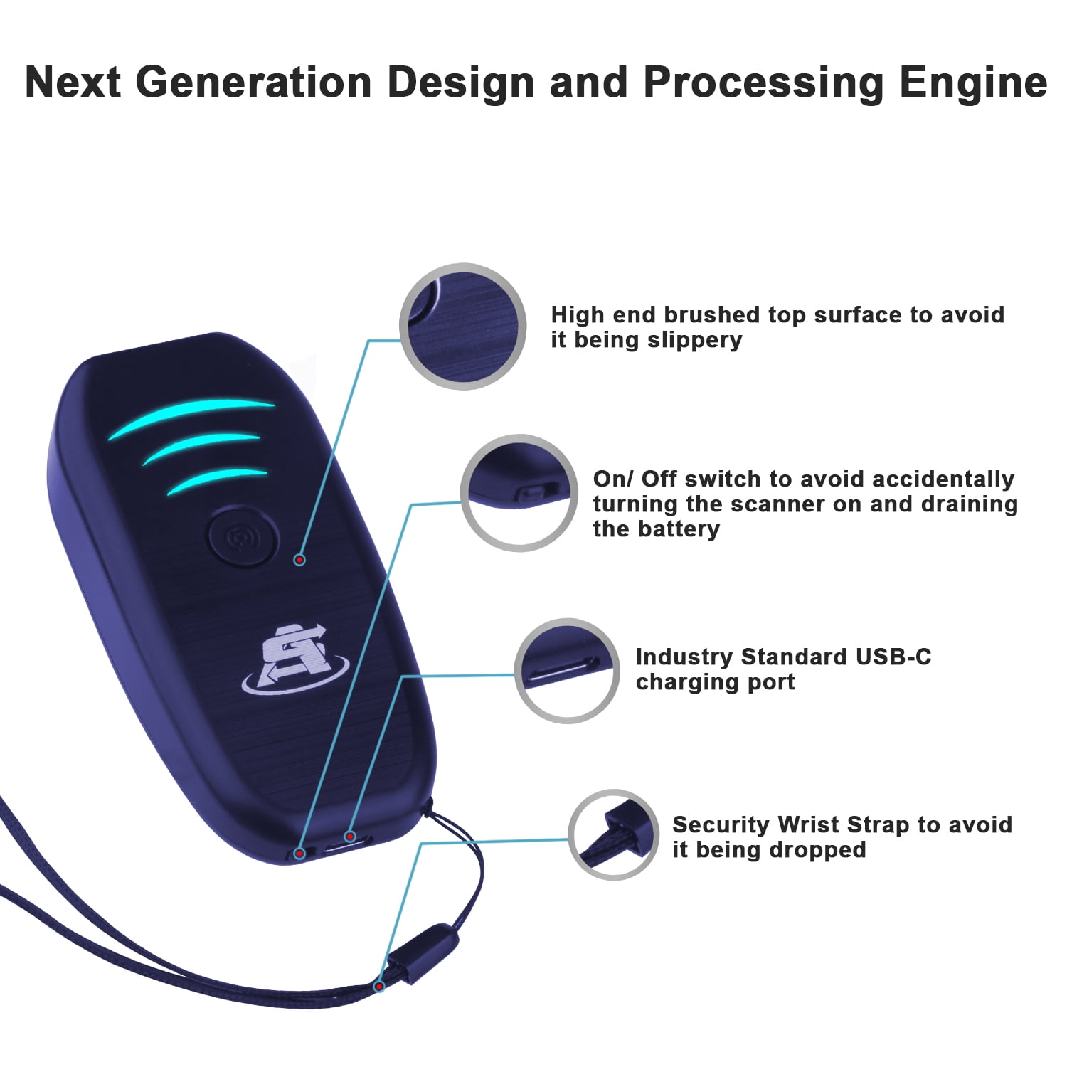 ScanAvenger SA1000 1D Wireless Barcode Scanner - Bluetooth, Wi-Fi, USB, Rechargeable Handheld