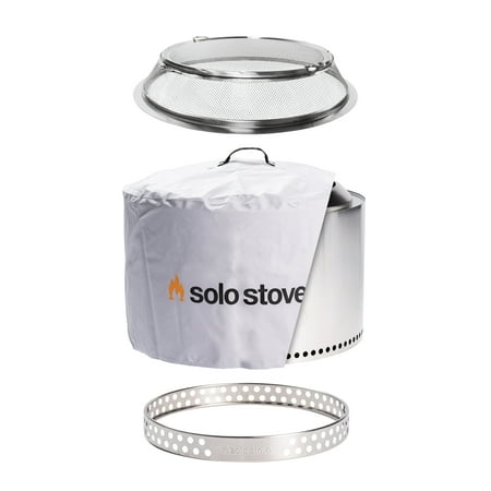 Solo Stove Yukon 27 Smokeless Backyard Bundle (Ranger  Stand  Shield Shelter), Stainless Steel