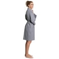 thumbnail image 2 of Turkuoise Linen Lightweight Knee Length Waffle Kimono Bath and Spa Robe Gray Medium, 2 of 5