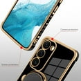 thumbnail image 3 of for Samsung Galaxy S23 5G Case Astronaut Plating Electroplate Luxury Elegant Case Camera Protector Kickstand Shockproof Protective Corner Back Cover Galaxy S23 5G Case -Black, 3 of 5