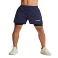 thumbnail image 2 of Men Double Layer Sport Shorts Quick Dry Gym Athletic Workout Shorts with Pockets, 2 of 8