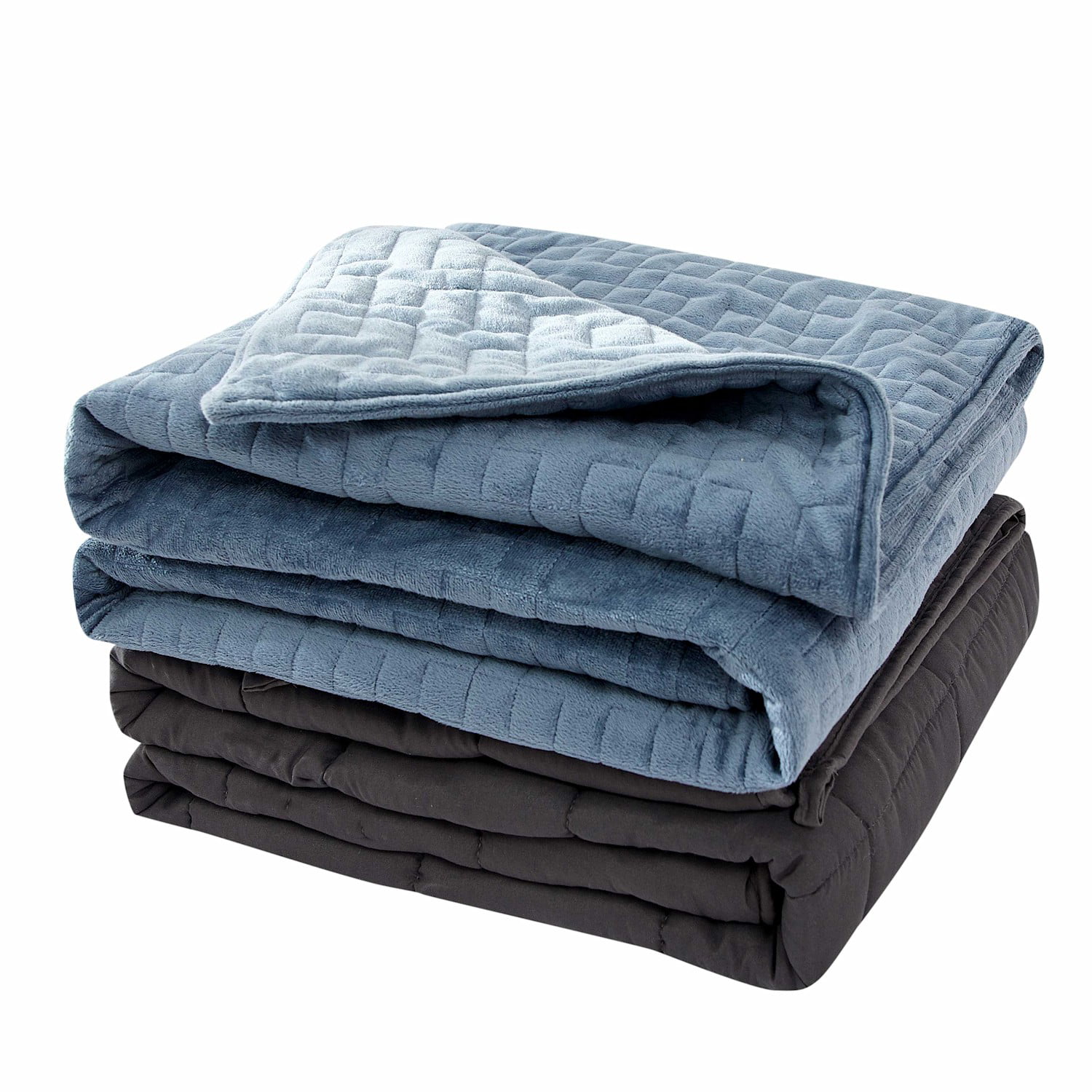 Sutton Home Fashions Weighted Blanket - 15 Lbs with Blue Velvet Duvet