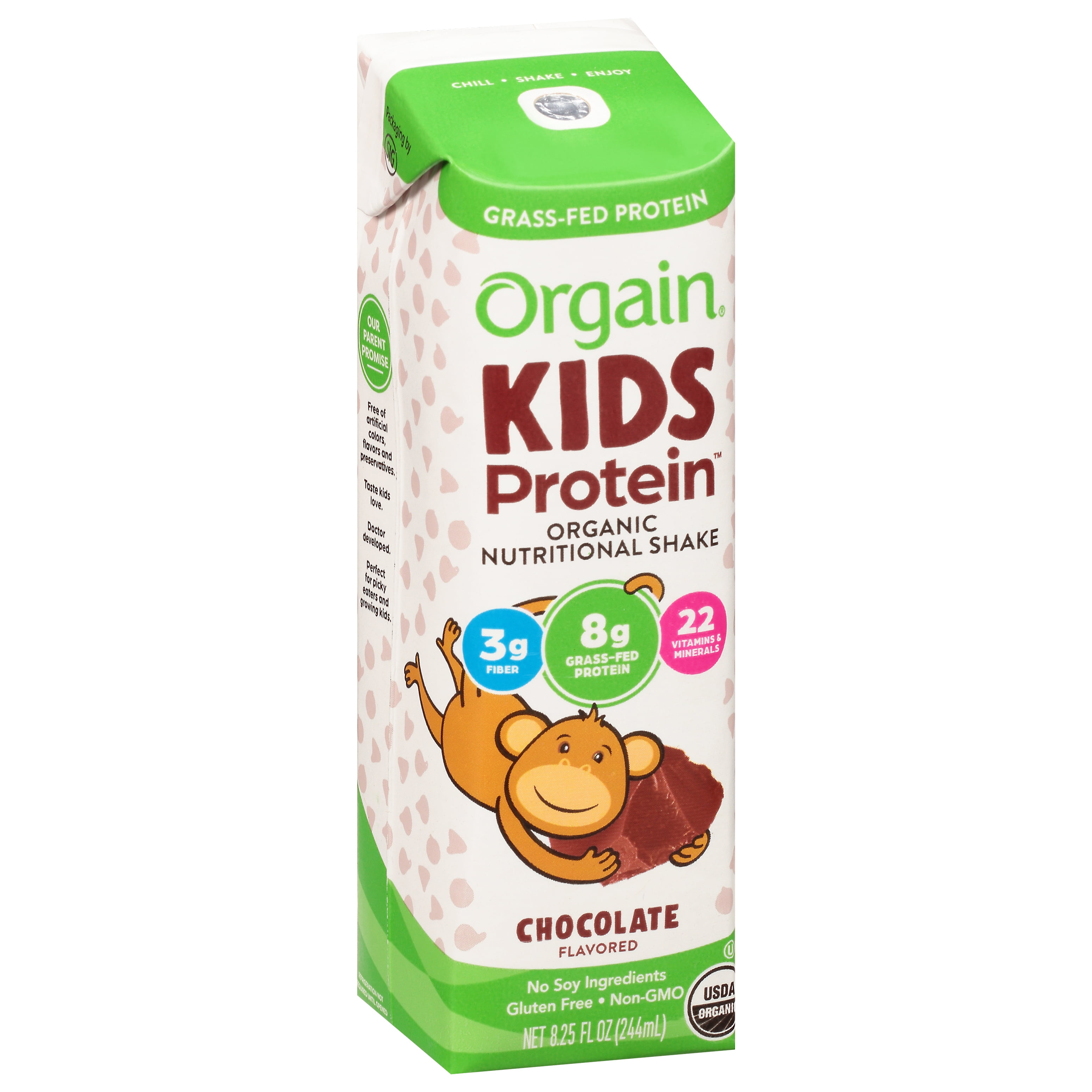 Orgain Organic Nutrition Shake Chocolate Kids, 8.25 Fl Oz