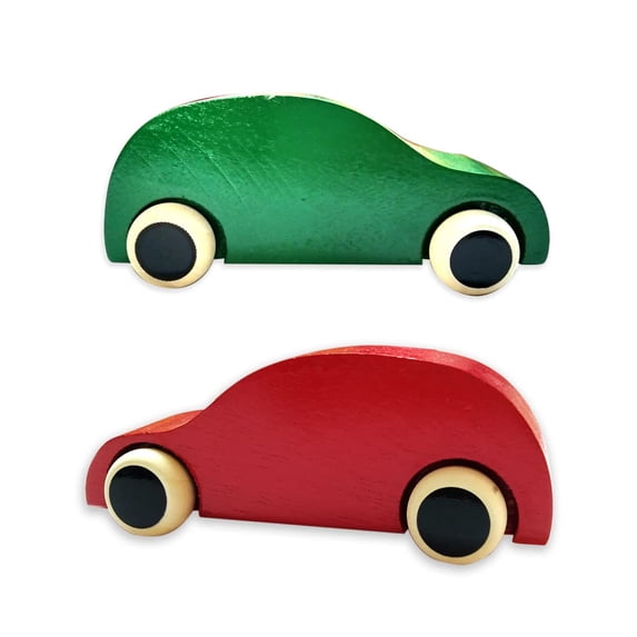 Lil Amigos Nest Channapatna Wooden Toy Handmade Non Toxic for Baby/Infants ( 6m+) Multicolor - Improves Hand Eye Coordination & Gross Motor Skills RACECARSR & G
