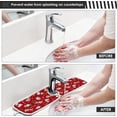 thumbnail image 5 of Coolnut Christmas Santa Bear 2PCS Kitchen Faucet Mat Bathroom Faucet Mat Sink Kitchen Faucet Sinkmat Faucet Splash Catcher Faucet Mat Dish Drying Mat Sink Mat for Kitchen Sink 30x5in, 5 of 7