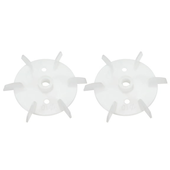 2Pcs 97*10mm D Shaft Replacement White Plastic 6 Impeller Motor Fan Vane