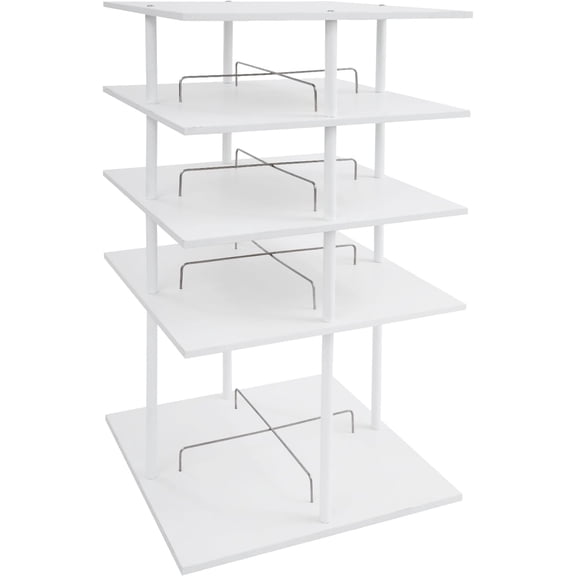 360° Rotating Shoe Rack, 4-Tier Large Capacity Shoe Storage Organizer Shelf for Boots and Shoes, Space Saving Sturdy Metal Modern Shoe Rack (White)