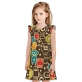 thumbnail image 1 of Balery Robot and Monsters Camisón de princesa para niñas, pijama de algodón con mangas abullonadas, suave y bonito.-X-Large, 1 of 6