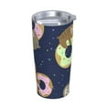 thumbnail image 2 of Kll Sloth With Donuts Stainless Steel Vacuum Insulated Coffee Cup 20 Oz Insulated Travel Mug Water Cup With Leak-Proof Straw Lid & Flip Lid,1 Metal Straws,1 Cleaning Brush, 2 of 8