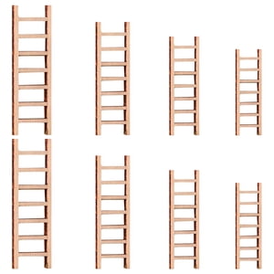 Minkissy 8pcs Micro Landscape Ladder Unpainted Wood for Home Decoration and Setup