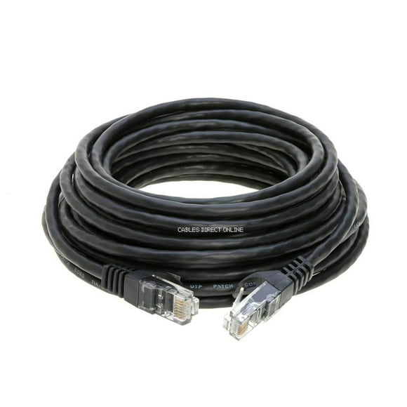 Cables Direct Online 20 feet Cat5E Black Ethernet Patch Cable Cat5 RJ45 for Networking, PS4, Xbox, Modem, Router, PC,