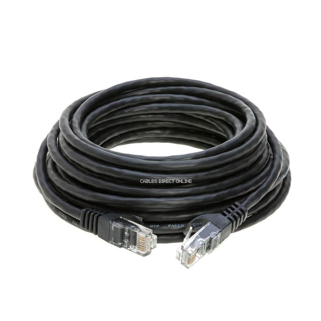 Cables Direct Online 20 feet Cat5E Black Ethernet Patch Cable Cat5 RJ45 for Networking, PS4, Xbox, Modem, Router, PC,