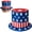 B, variant on Independence Day Uncle Sam Top Hat, Patriotic American Flag Tall Hat for 4th of July Parties and Events
