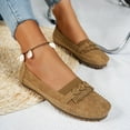 thumbnail image 4 of Brown Tassel Hollow Flat Shoes Women Casual Summer Fall Fashion Versatile Sweet Cool, 4 of 9