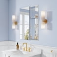 thumbnail image 3 of ANGELES HOME 28" x 36" Tri-View Aluminum Bathroom Medicine Cabinet and Open Shelf Set, Copper-Free Mirror, Recessed or Surface Mount, 3 of 15