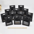 thumbnail image 4 of 24 bolsas de papel kraft negras con ventana transparente, bolsas de regalo con asas, pequeñas bolsas de regalo con lazo., 4 of 9