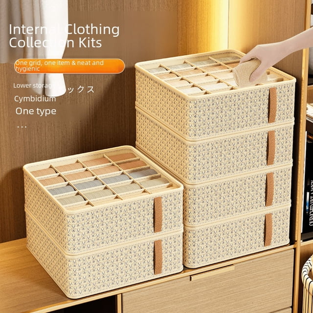Caja de almacenamiento de ropa interior y calcetines, tipo cajón, multifuncional, para el hogar, organizador de dormitorio de estudiantes, caja de almacenamiento con partición para armario