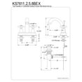 thumbnail image 3 of Kingston Brass KS7612BEX 4 in. Centerset Bathroom Faucet, Polished Brass, 3 of 3