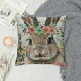 thumbnail image 2 of Orinice  Easter Pillow Cover  Bunny Floral Eggs Decorations Holiday Farmhouse Happpy Easter Spring Pillow Case for Home Sofa Couch Decor  White, 2 of 5