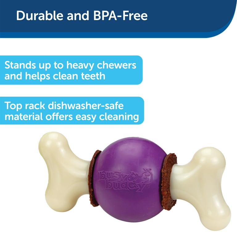 PetSafe Busy Buddy Nobbly Nubbly Treat Holding Dog Toy – Strong Chewers –  Challenging - Treat Rings Included - Medium
