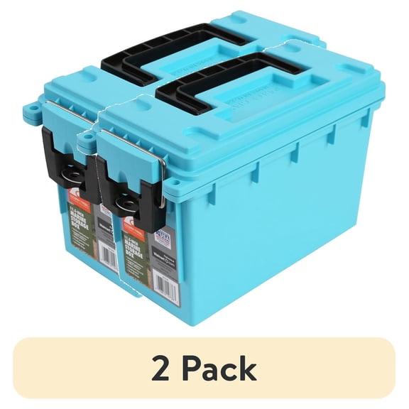 (2 pack) Ozark Trail Blue Marine Storage Box with Water Resistant Lid
