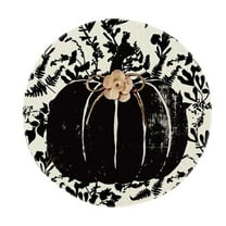 Uxgjfwu Round Placemats with Fall Maple Pumpkin Print, Faux Linen Material for Dining Table Home Decoration, Perfect for Thanksgiving Autumn Parties and Daily Meals