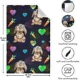 thumbnail image 5 of Bunny Hearts Kitchen Tea Towels Set of 1 Absorbent Hand Dish Towels, Carrot Black Dishcloths Lint-Free 18x28 Inch Fast Drying for Cooking Baking Home Clean, 5 of 7