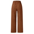thumbnail image 6 of GILIGEGE Corduroy Pants for Women Winter Wide Leg Corduroy Pants with Pockets Warm Baggy Sweatpants High Waisted Straight Wide Leg Trousers Comfy Work Pants Soft Cozy Palazzo Teacher Pant Orange S, 6 of 6