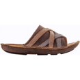 thumbnail image 3 of Tamarindo Sanddollar Sandal for Women Leather Softbed Flip Flop - Metallic/Bomber - 7.5, 3 of 5