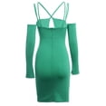 thumbnail image 3 of SAYOO Vestido ajustado de manga larga para mujer, correa de espagueti ahuecada Color sólido Cremallera trasera Fiesta de noche Club Boda de una sola pieza SAYOO S M L, 3 of 9