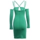 thumbnail image 3 of VISgogo Vestido ajustado de manga larga para mujer, correa de espagueti ahuecada Color sólido Cremallera trasera Fiesta de noche Club Boda de una sola pieza VISgogo moda, 3 of 8