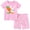 B# Pink Bunny, variant on Rimyaw Toddler Girls Mermaid Pajama Set, 2-Piece Cotton Sleepwear, Short Sleeve Tee and Shorts, Soft Summer PJs, Sizes 3T