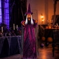 thumbnail image 3 of Sound Activated Halloween Purple Witch Prop, LED Glowing Light Up Spooky Witch Figure, Realistic Scary Decor For Indoor House Bedroom Halloween Party Haunted House Holiday Display, 3 of 3