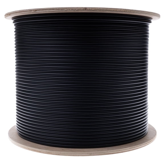CableWholesale 12 Strand Fiber Optic Cable, Indoor/Outdoor OM3 Multimode 50/125, Corning Plenum Rated, Black, Spool, 1000 ft