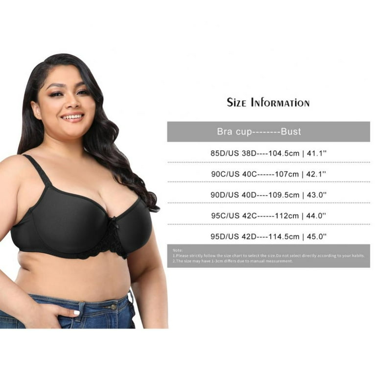 Exclare Women's Minimizer Bras Comfort Non Padded Full Figure Large Busts  Wirefree Plus Size Bra(Black,42G) 