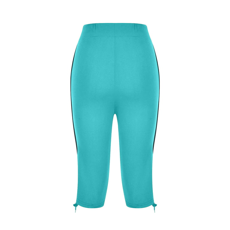 RYRJJ Women's Sweatpants Capri Pants Solid Cropped Jogger Running Pants  Lounge Loose Fit Drawstring Waist with Side Pockets(02#Purple,XL)