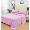 thumbnail image 4 of Premium Series Rayon Made from Bamboo Sheet Set - Wrinkle Free -Softer than Cotton- Deep Pockets - 4 Piece - 1 Fitted Sheet, 1 Flat, 2 Pillowcases California King, Pink, 4 of 4