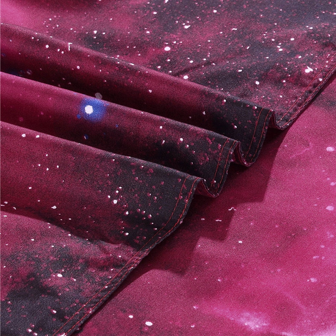 2 Piece 3D Galaxy Duvet Cover Bedding Set with Pillowcase Red Twin