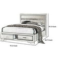 thumbnail image 5 of Contemporary California King Bed with Drawers and Glittering Stripes, White - Saltoro Sherpi, 5 of 5