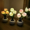 thumbnail image 3 of Tulip Night Light Tulip Table Lamp MODANU Bedside Led Flower Lamp Decorative Flower Light for Bedroom Living Room (Orange), 3 of 7