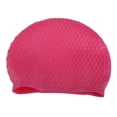 thumbnail image 3 of Gorro de natación para adultos a la moda, cubierta de gota de agua de silicona impermeable, rosa, 3 of 6