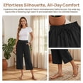 thumbnail image 6 of Olaglory Capri Pants for Women Drawstring Casual Palazzo Trousers with Pockets Loose High Waisted Wide Leg Lounge Lightweight Flowy Pants for women Summer, 6 of 8