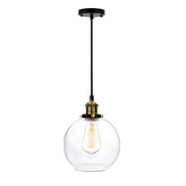 Glass Pendant Light - 7.9 inches Globe Pendant Light, Modern Pendant Lighting for Kitchen Island,Clear Glass Kitchen hanging Light, Pendant Lights Kitchen Island, Ceiling light for Dining Room