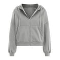 thumbnail image 4 of zaveiop Women's Modal Soft Full-Zip Hoodies Casual Relaxed Fall Outfit Hooded Jacket with Pockets (Z1-Light Gray, S), 4 of 5
