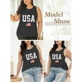 thumbnail image 7 of XCHQRTI Women's Plus 4th of July Tank Tops Graphic American Flag Sleeveless Shirts, 7 of 7