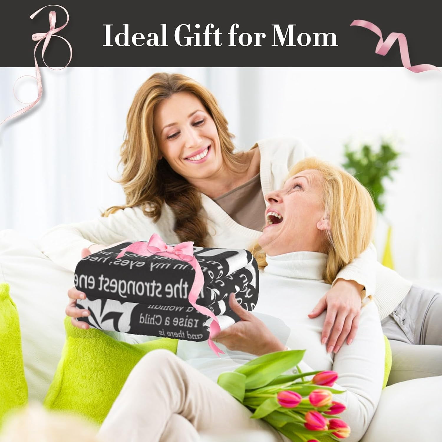 I Love You Mom Blanket for Mom, Valentines Gifts for Mom from Daughter Son, Birthday Gifts for Women Who Has Everything, Blanket Gift for Her, I Love You Mom Throw Blanket